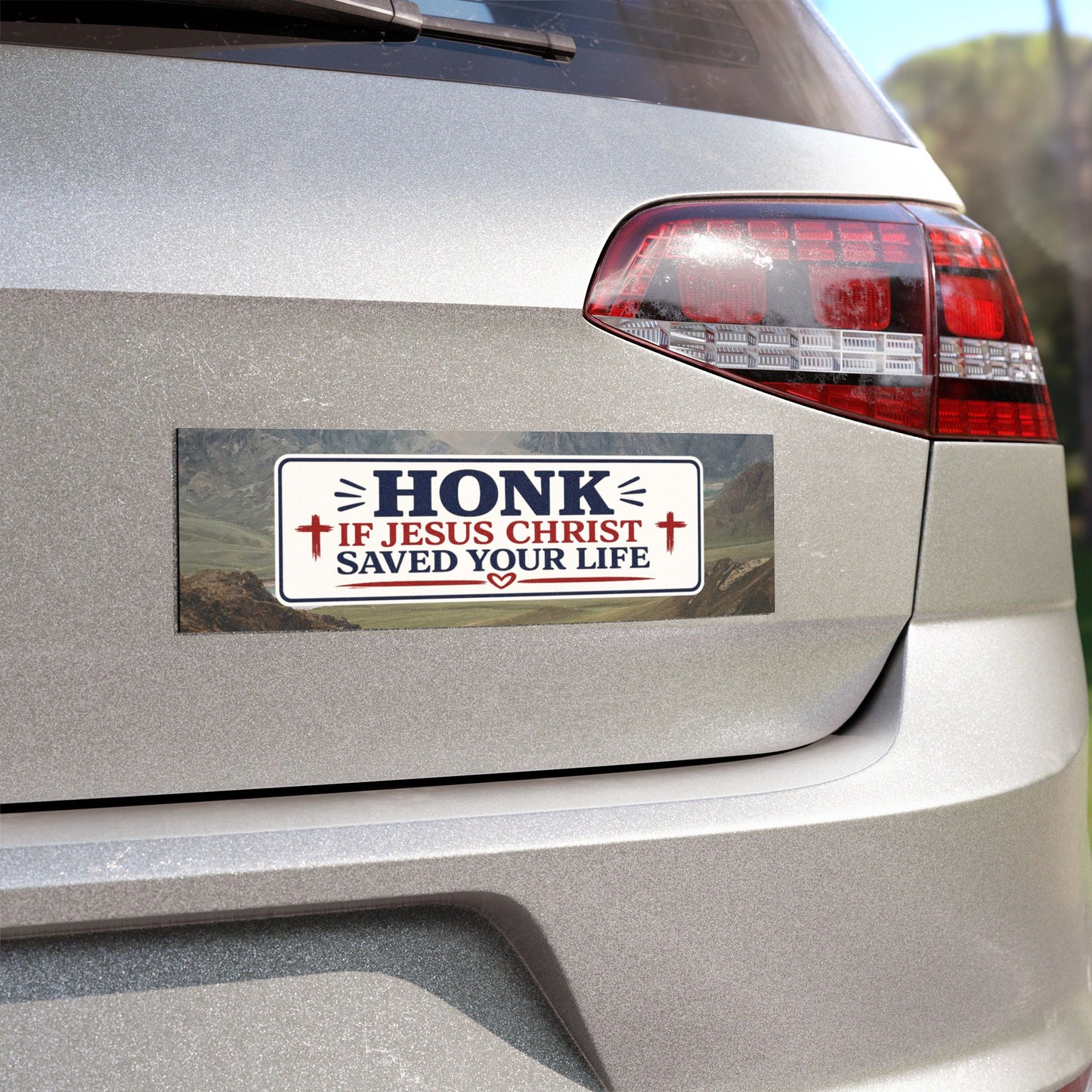 "Honk if Jesus Christ Saved Your Life" Car Magnet
