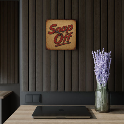 Retro 'Snap Off' Acrylic Square Wall Clock