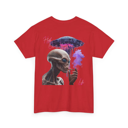 Alien Vibes T-Shirt — Retro UFO Smoking Graphic Tee
