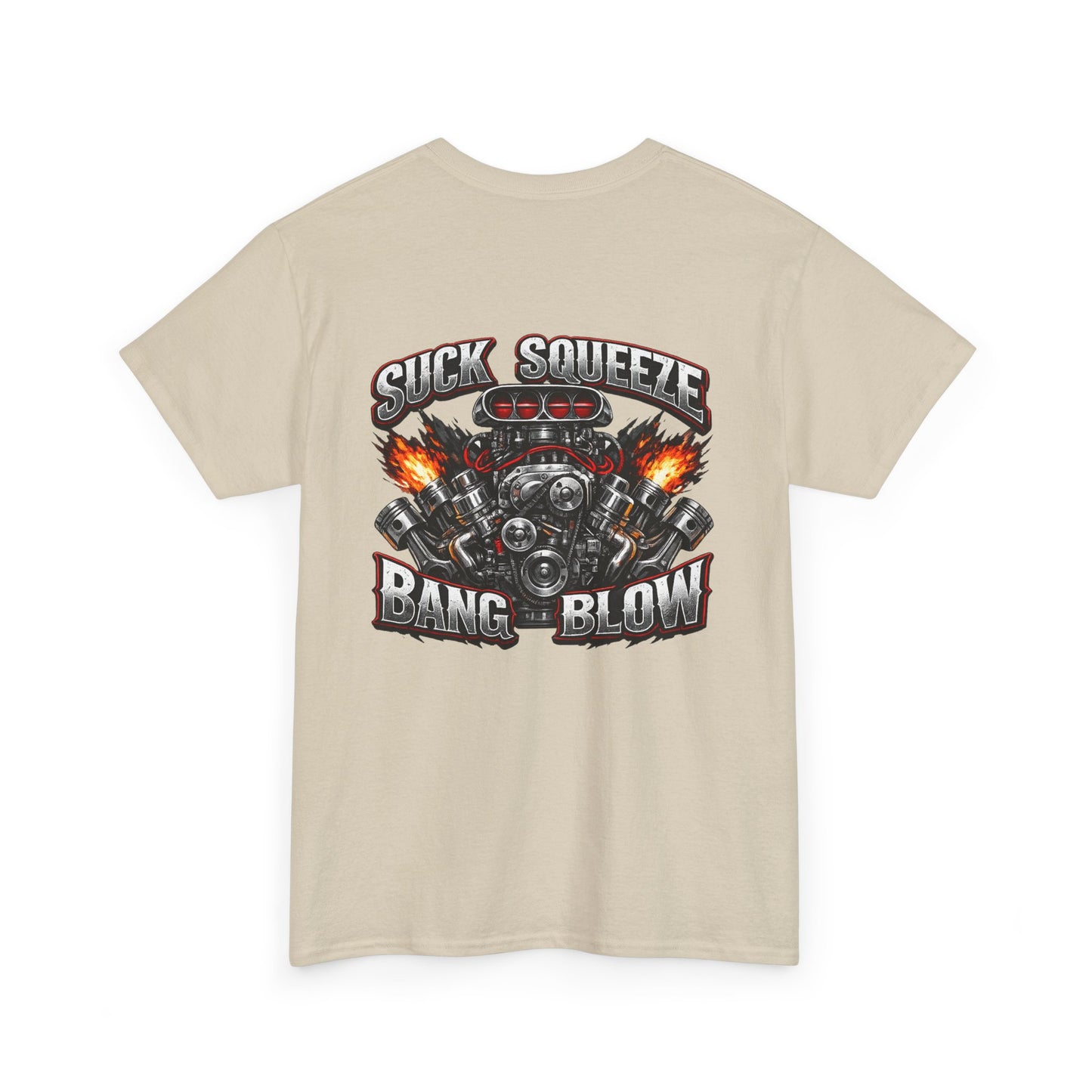 Engine V8 Graphic Tee — "Suck Squeeze Bang Blow"