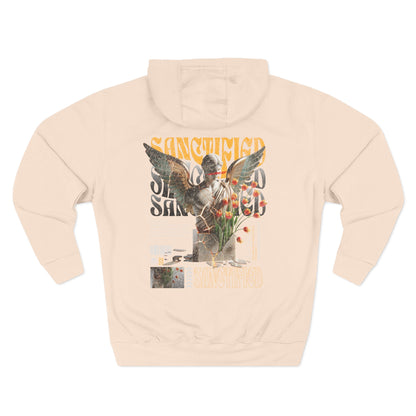 Angel Statue Graphic Hoodie — 'Sanctified, Saved' Vintage Art Streetwear