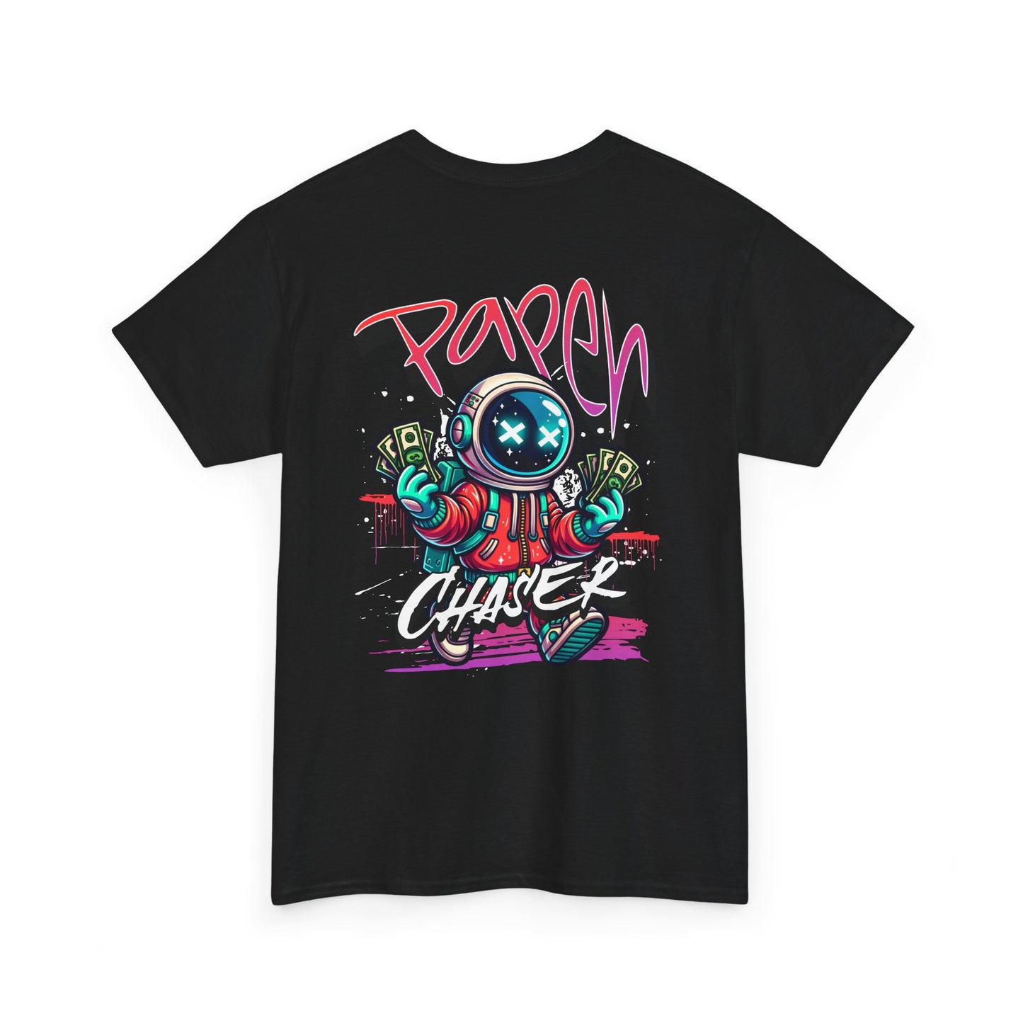Paper Chaser Tee — Retro Gamer Astronaut Streetwear T‑Shirt