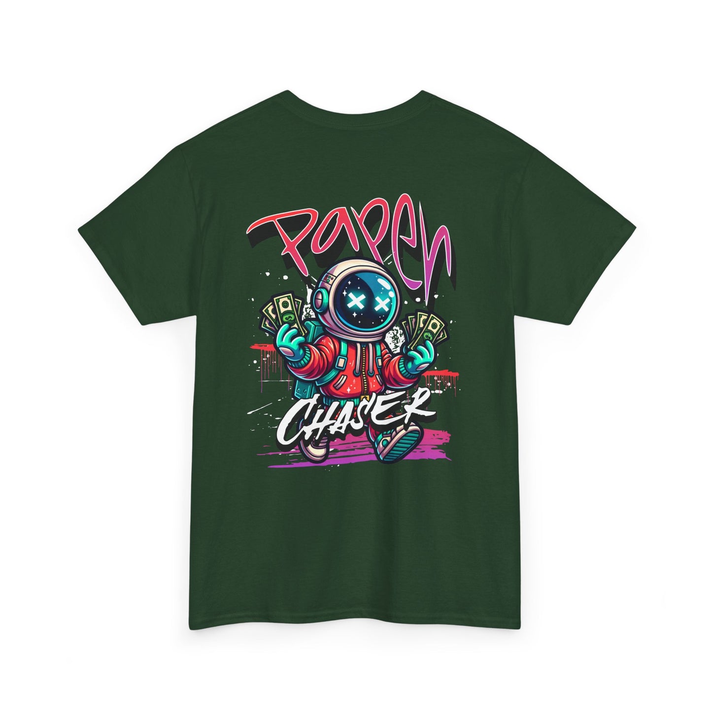 Paper Chaser Tee — Retro Gamer Astronaut Streetwear T‑Shirt