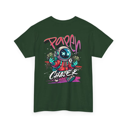 Paper Chaser Tee — Retro Gamer Astronaut Streetwear T‑Shirt