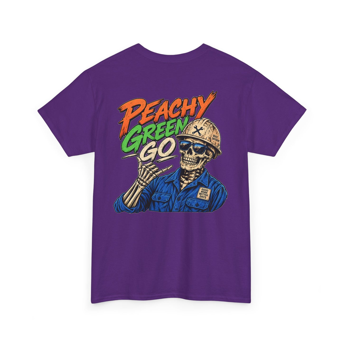 'Peachy Green Go' Skeleton Tee