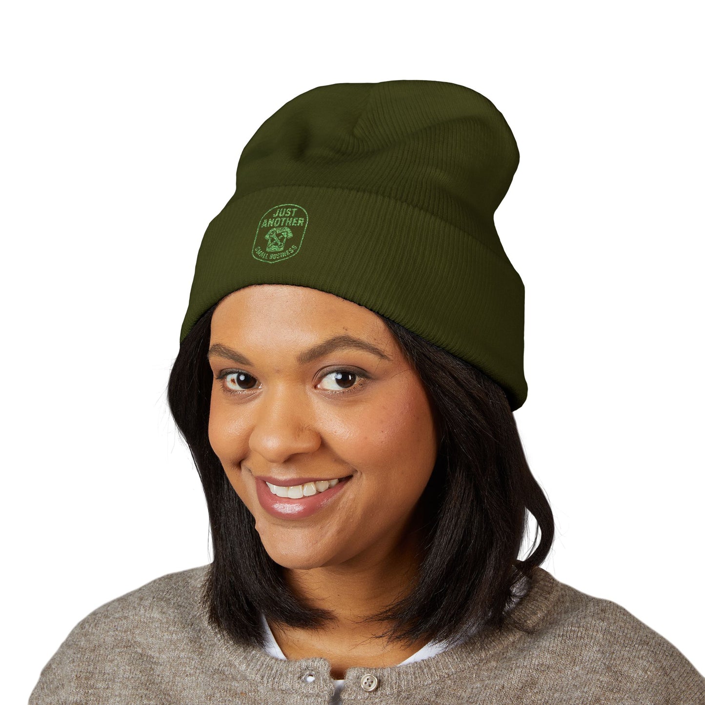 Embroidered Cuffed Beanie — Just Another Small Business