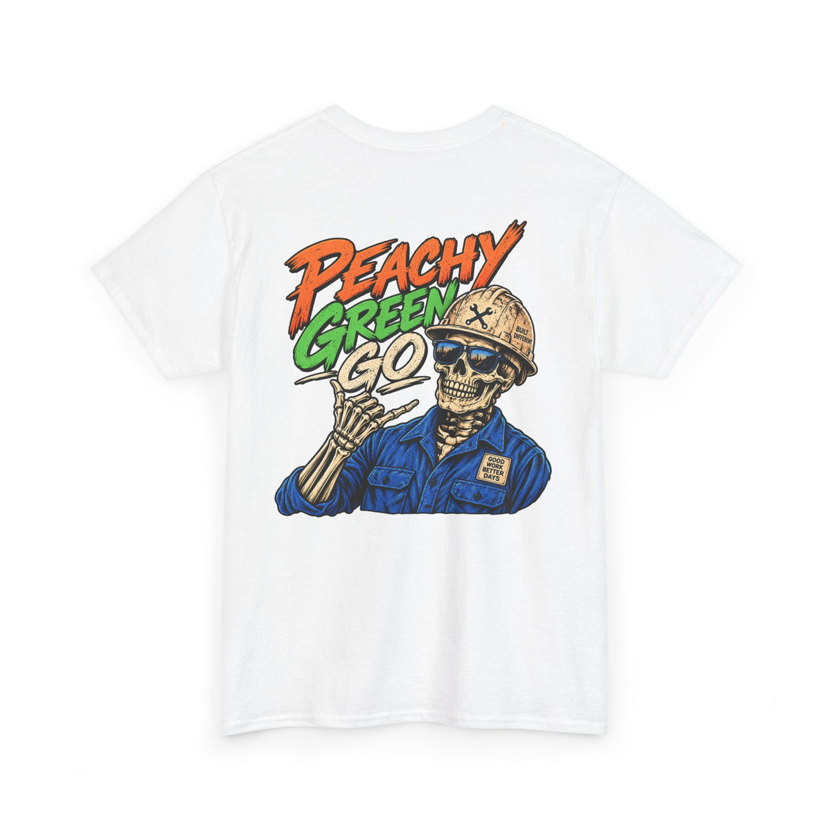 'Peachy Green Go' Skeleton Tee