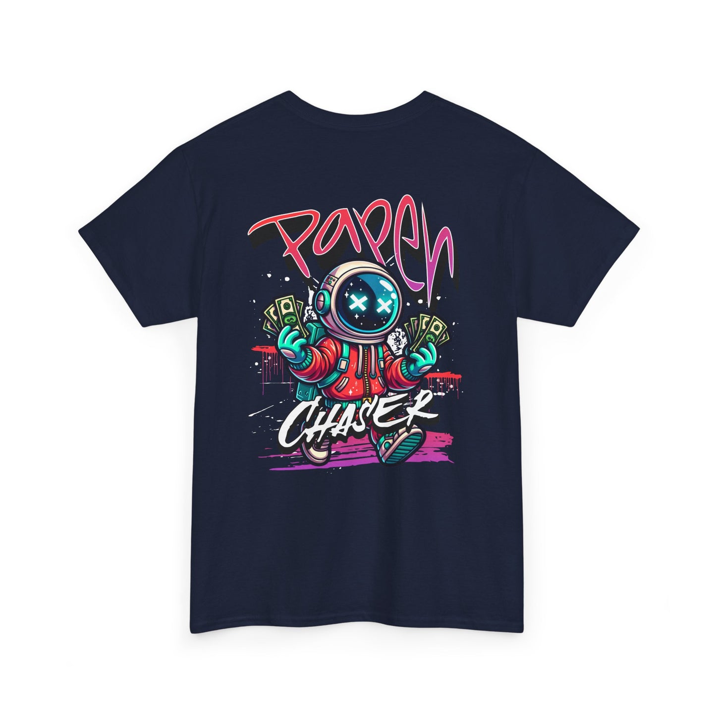 Paper Chaser Tee — Retro Gamer Astronaut Streetwear T‑Shirt