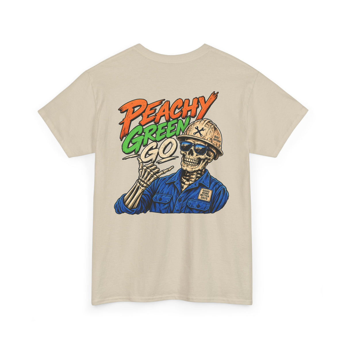 'Peachy Green Go' Skeleton Tee