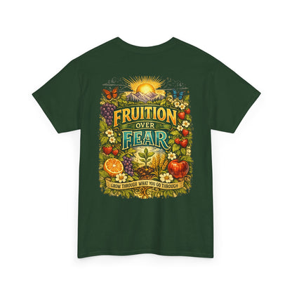 Fruition Over Fear T‑Shirt – Garden Harvest, Sun & Fruit Graphic Tee