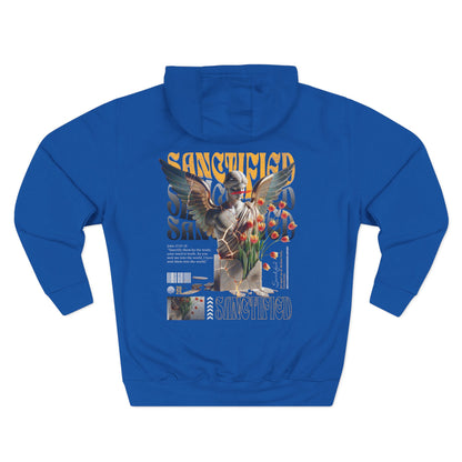 Angel Statue Graphic Hoodie — 'Sanctified, Saved' Vintage Art Streetwear