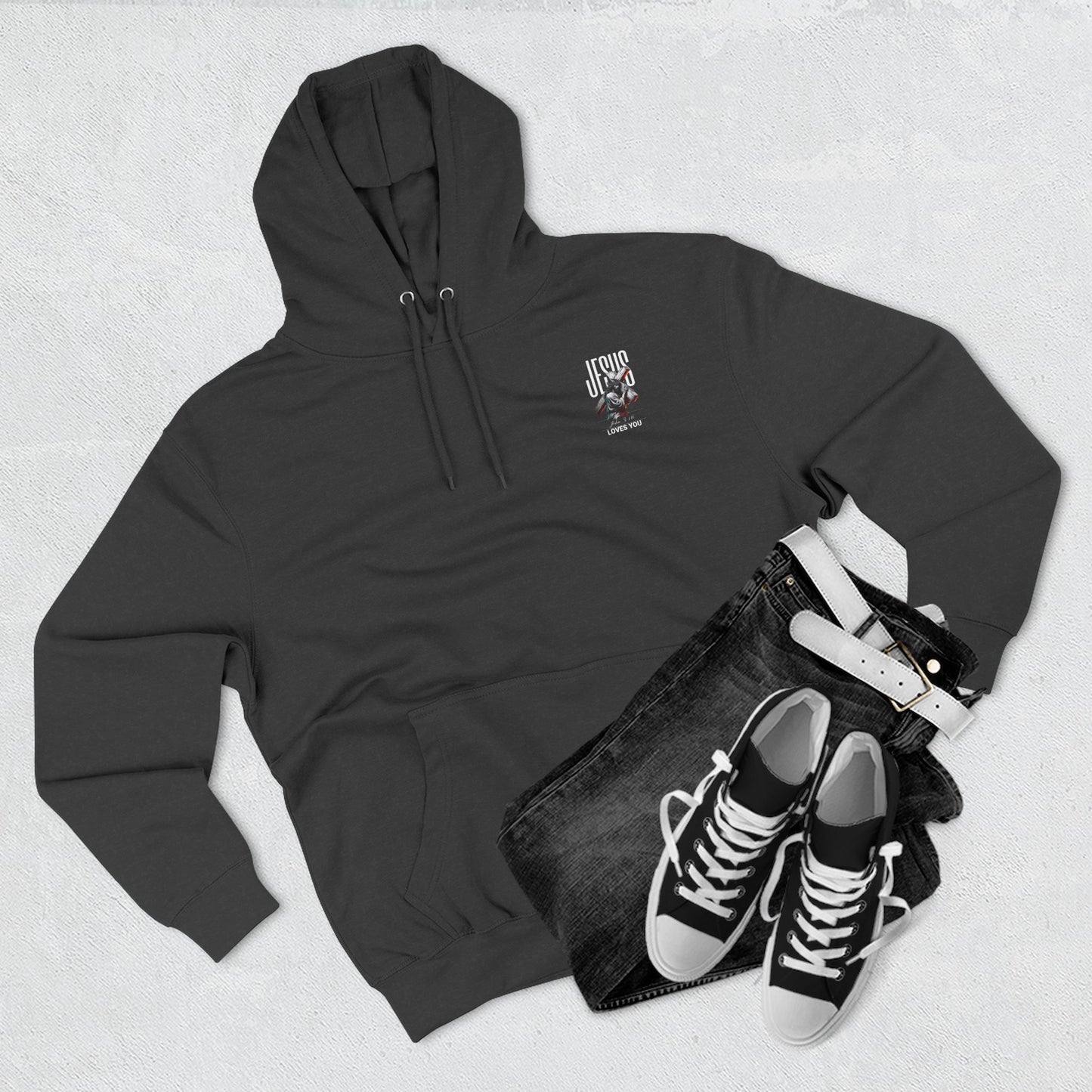 Angel Statue Graphic Hoodie — 'Sanctified, Saved' Vintage Art Streetwear