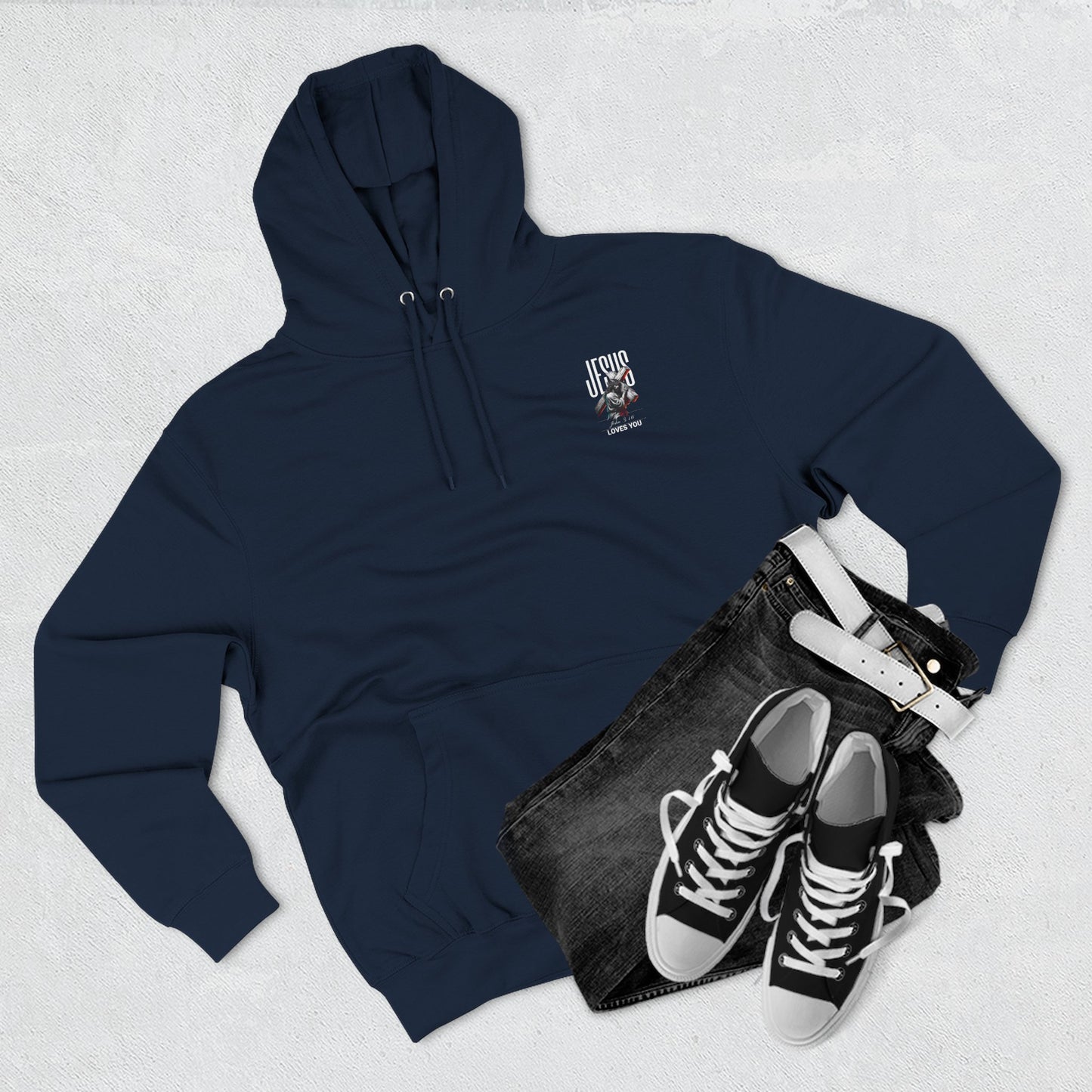 Angel Statue Graphic Hoodie — 'Sanctified, Saved' Vintage Art Streetwear