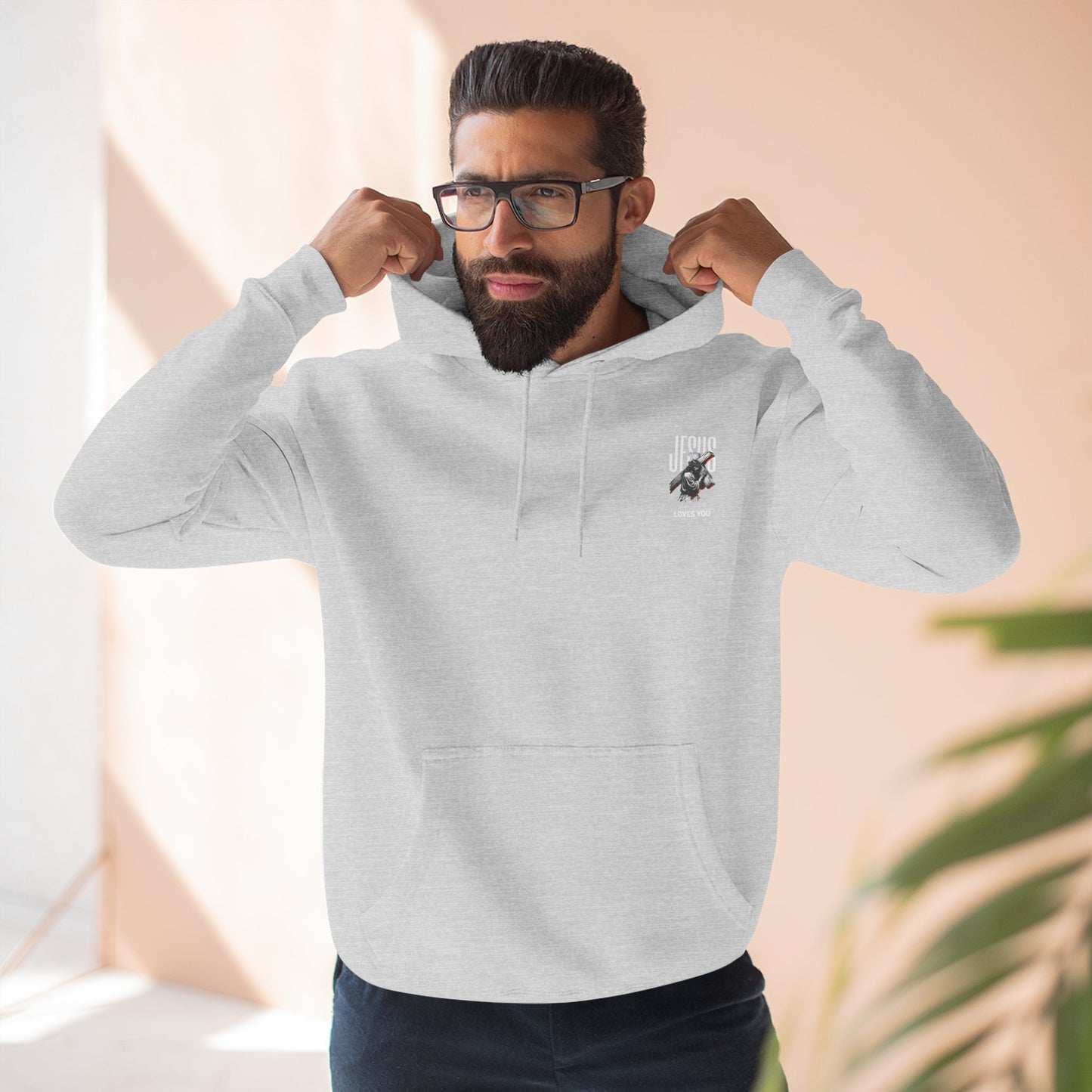 Angel Statue Graphic Hoodie — 'Sanctified, Saved' Vintage Art Streetwear