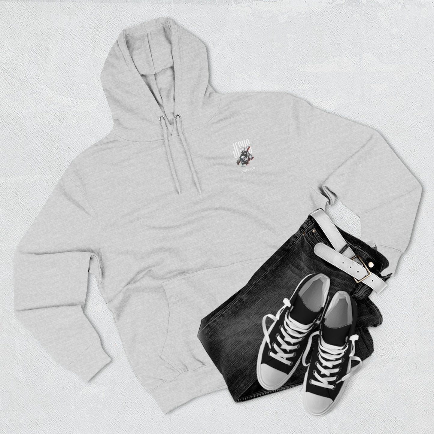 Angel Statue Graphic Hoodie — 'Sanctified, Saved' Vintage Art Streetwear