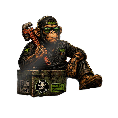 Maintenance Monkey Die-Cut Sticker