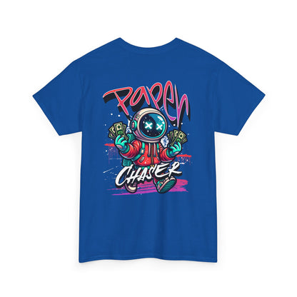 Paper Chaser Tee — Retro Gamer Astronaut Streetwear T‑Shirt