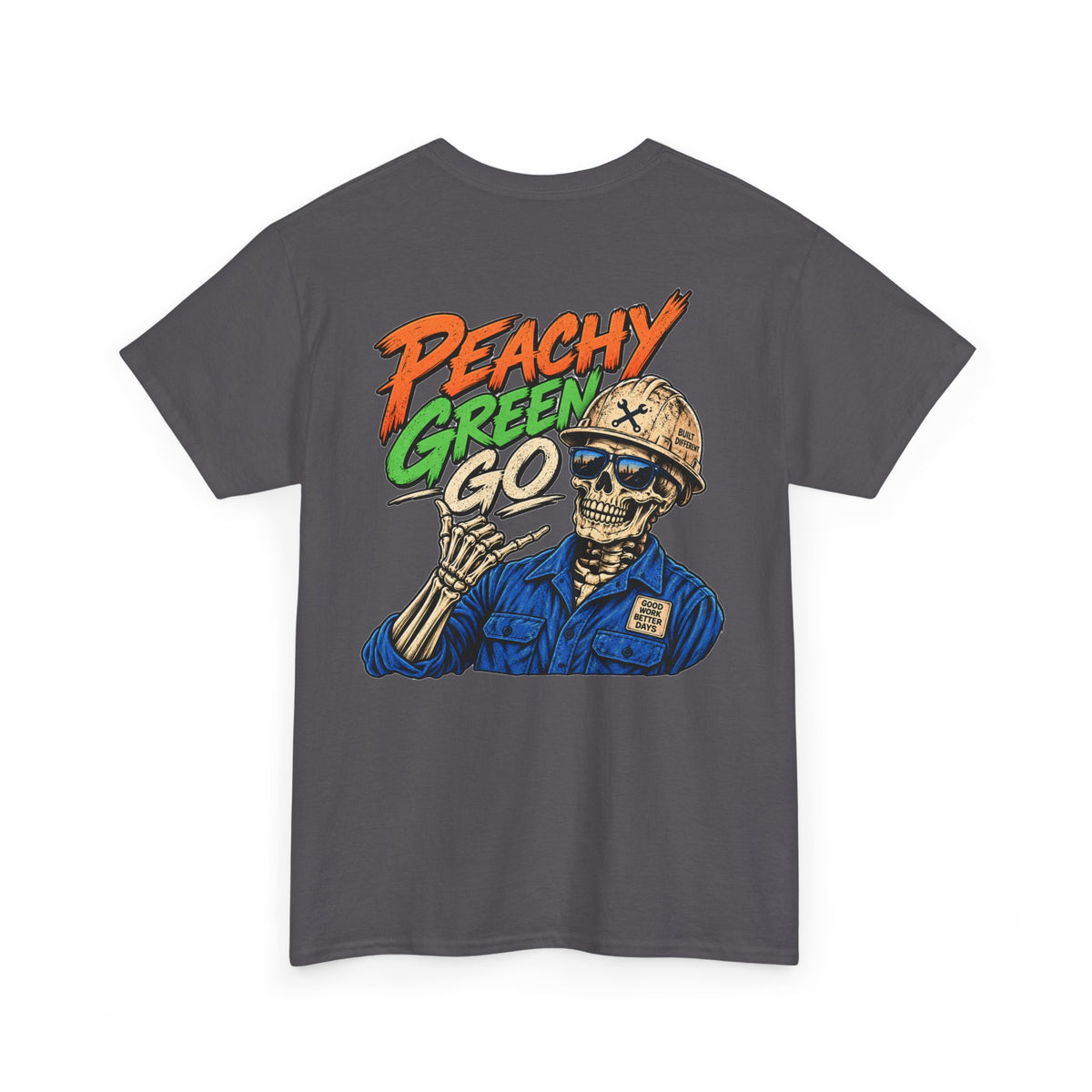 'Peachy Green Go' Skeleton Tee
