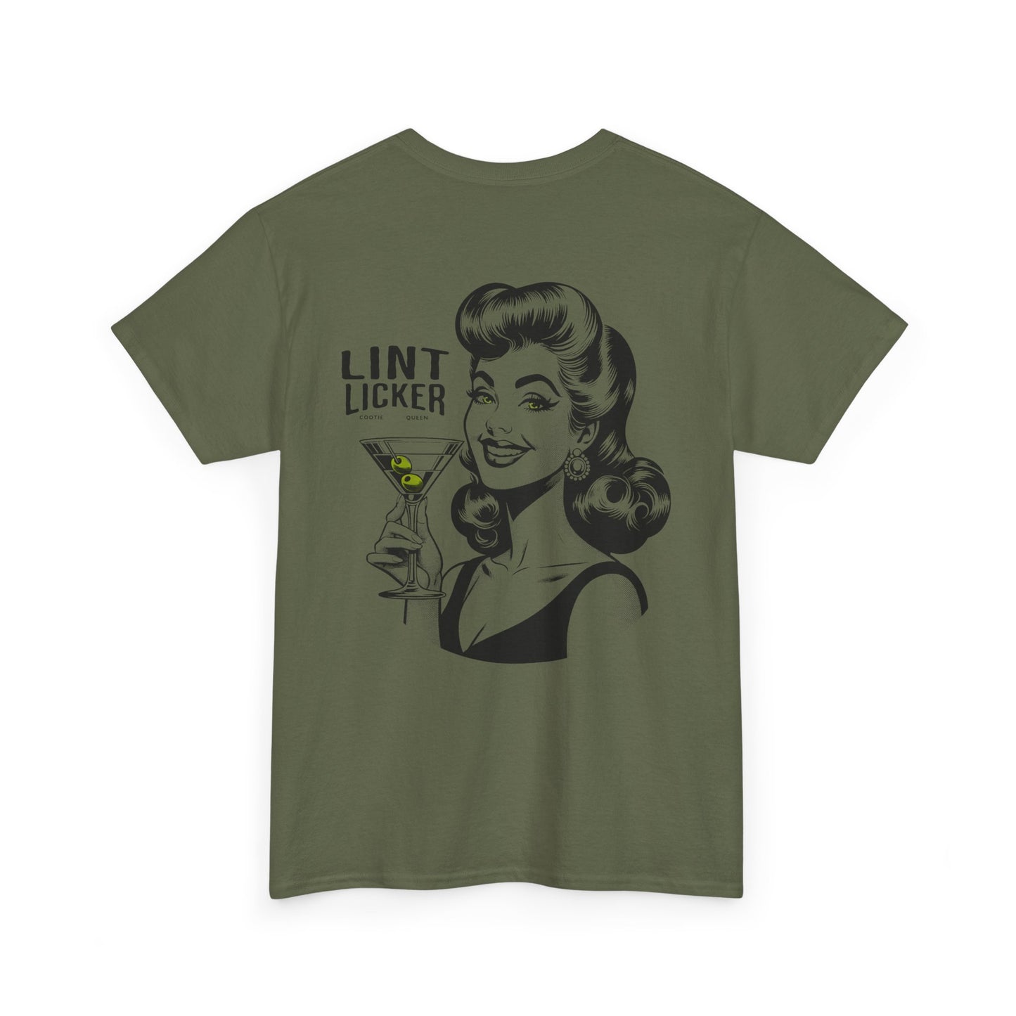 T-Shirt — 'Lint Licker' Retro Pinup Tee (Vintage Cocktail Graphic)