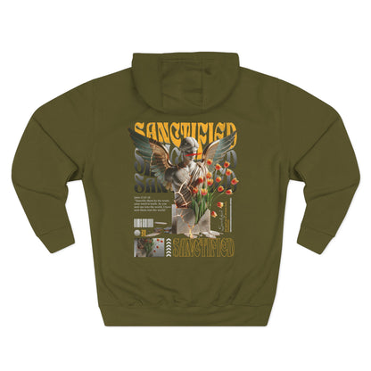 Angel Statue Graphic Hoodie — 'Sanctified, Saved' Vintage Art Streetwear