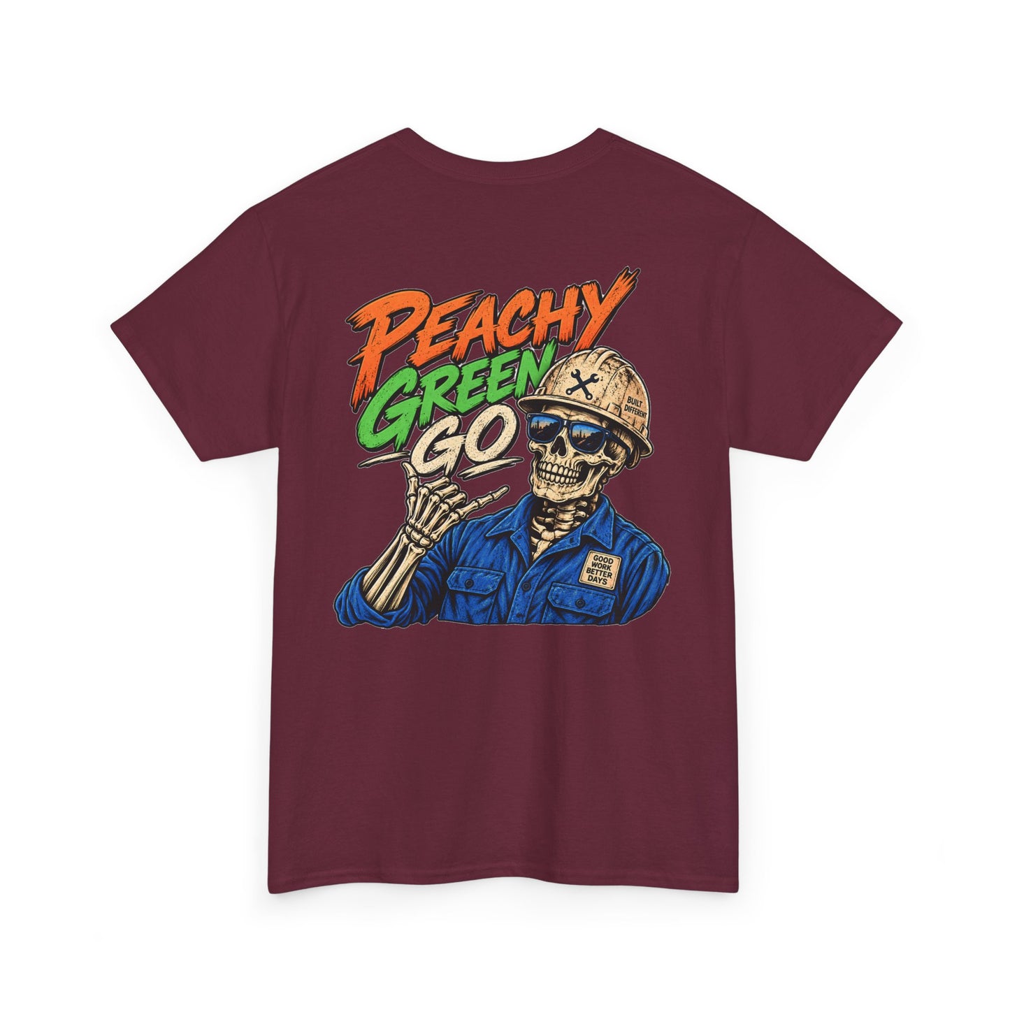 'Peachy Green Go' Skeleton Tee