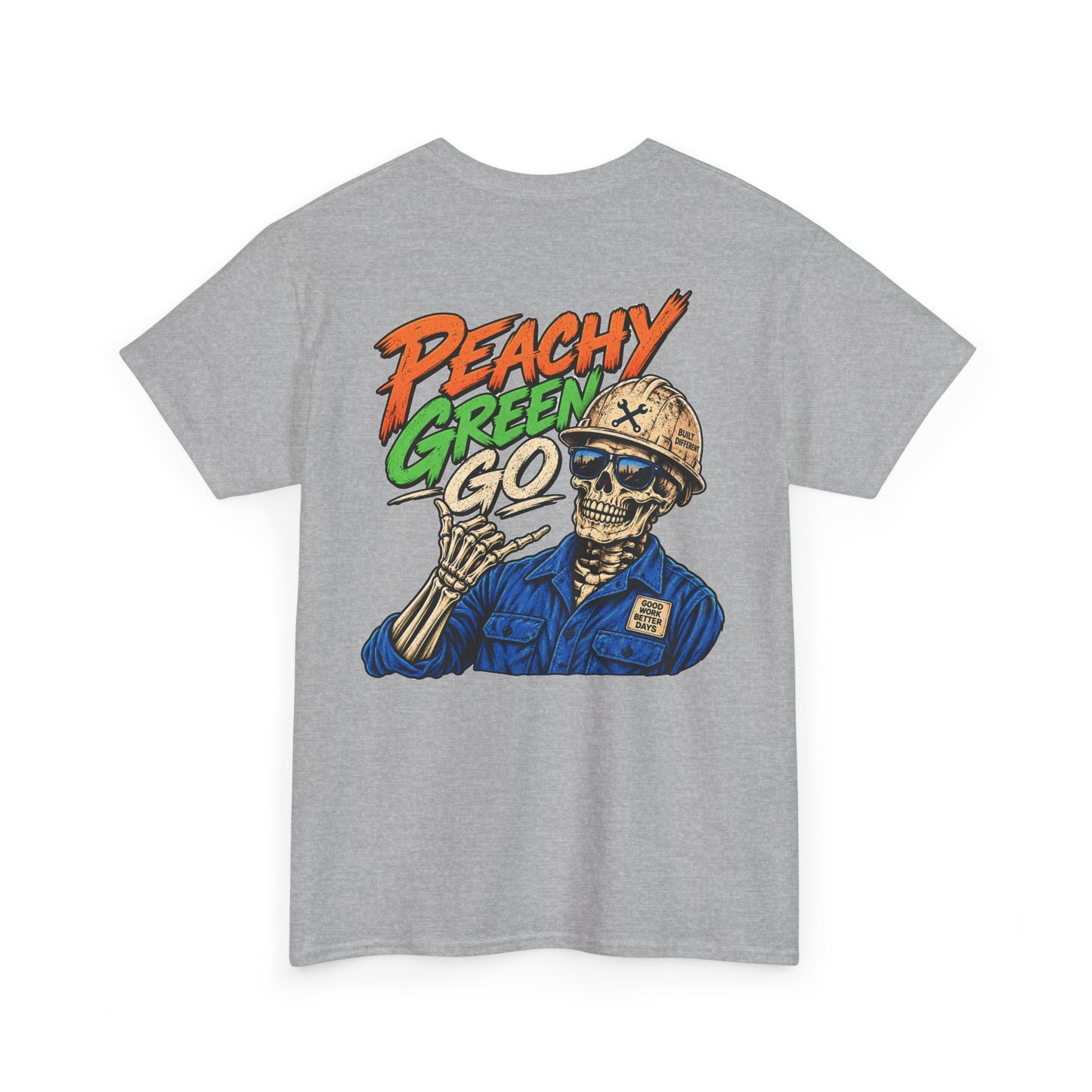 'Peachy Green Go' Skeleton Tee