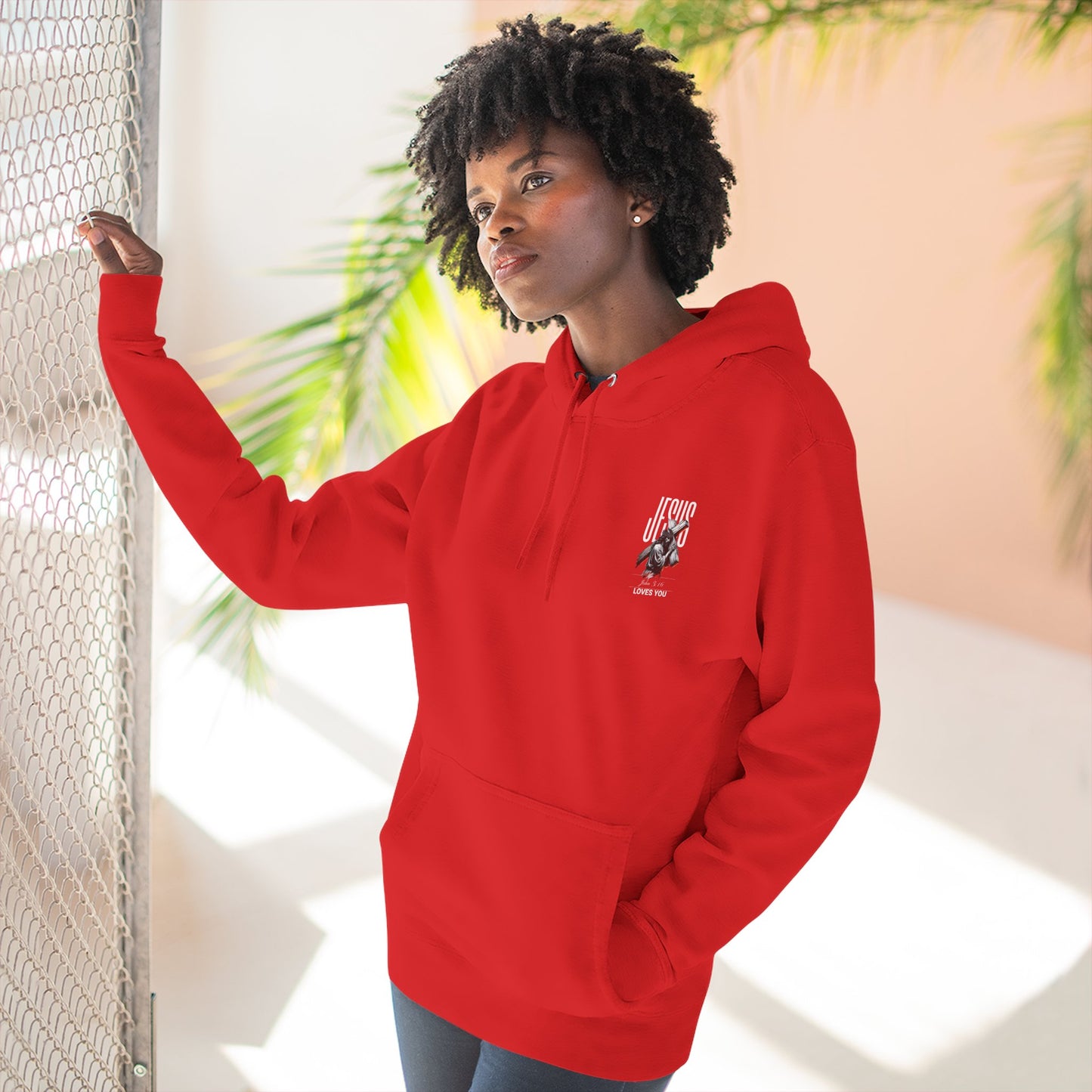 Angel Statue Graphic Hoodie — 'Sanctified, Saved' Vintage Art Streetwear