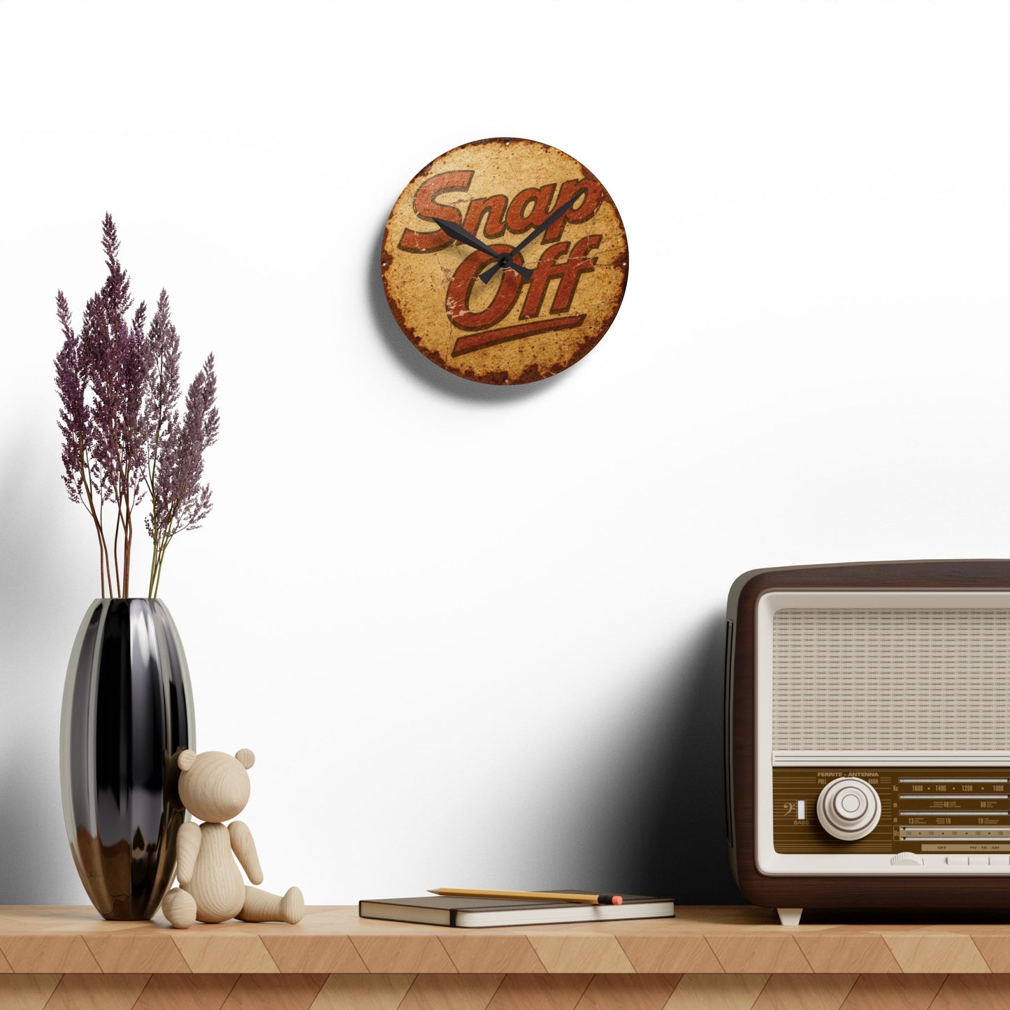 Vintage "Snap Off" Acrylic Wall Clock