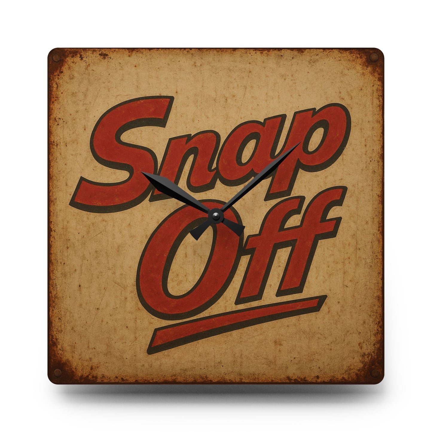 Retro 'Snap Off' Acrylic Square Wall Clock