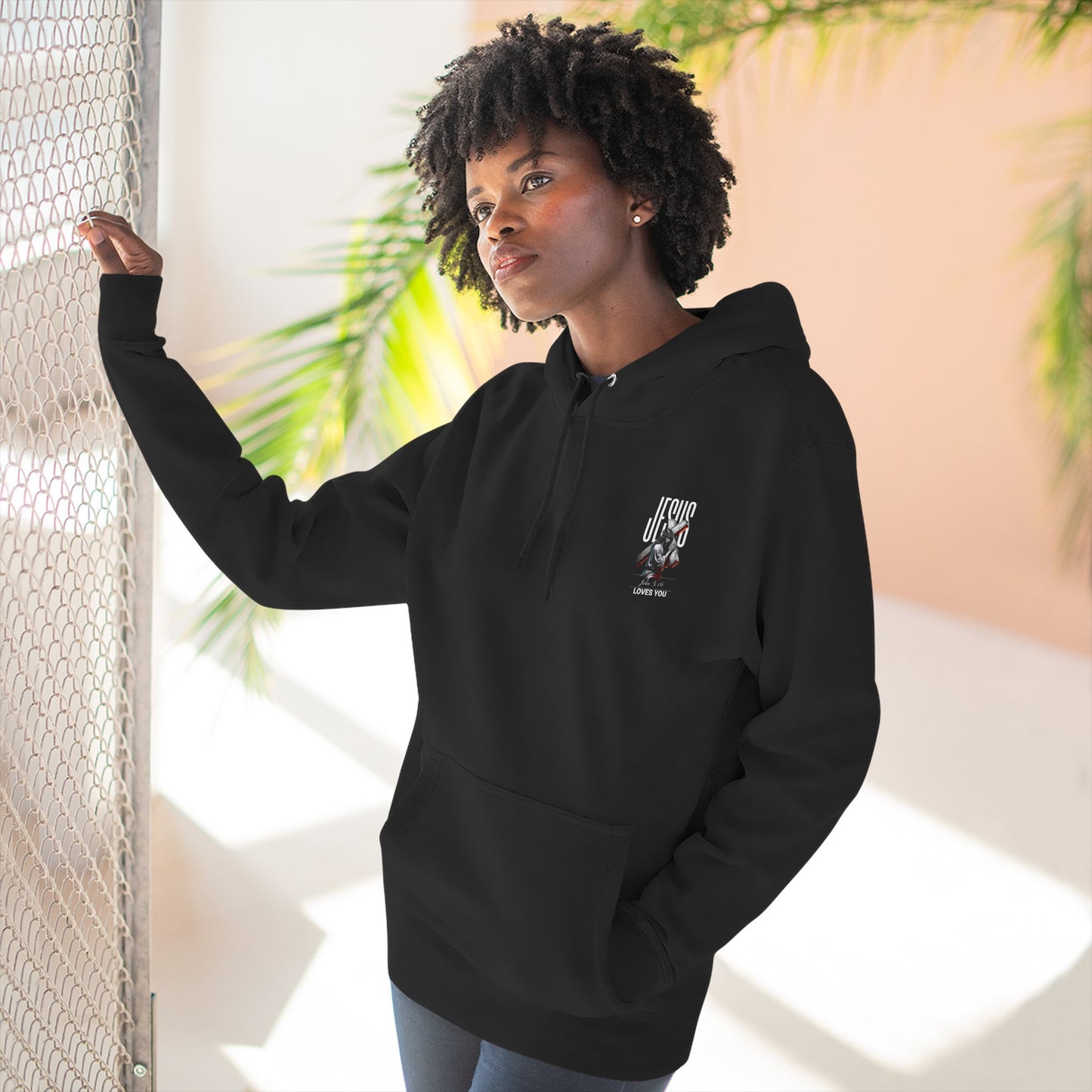 Angel Statue Graphic Hoodie — 'Sanctified, Saved' Vintage Art Streetwear