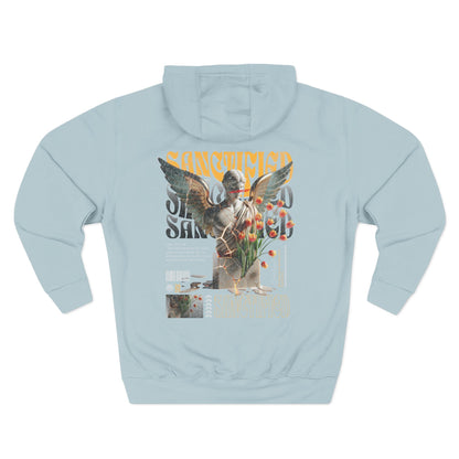Angel Statue Graphic Hoodie — 'Sanctified, Saved' Vintage Art Streetwear