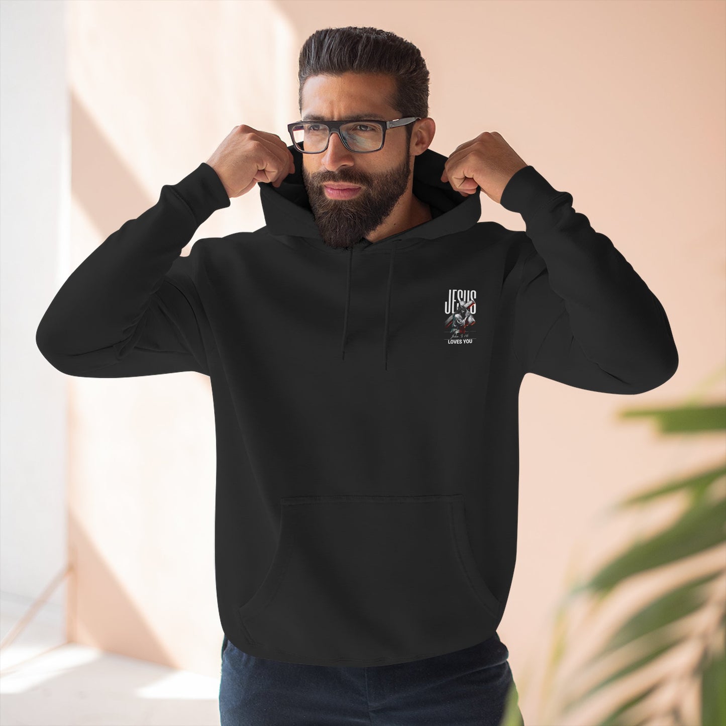Angel Statue Graphic Hoodie — 'Sanctified, Saved' Vintage Art Streetwear