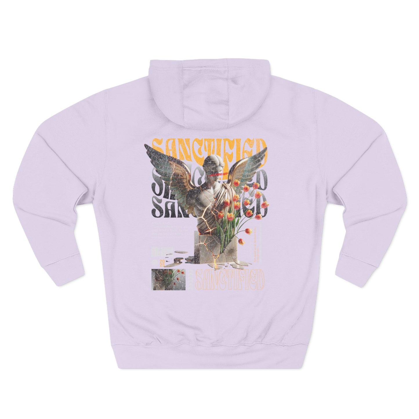 Angel Statue Graphic Hoodie — 'Sanctified, Saved' Vintage Art Streetwear