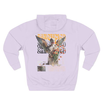 Angel Statue Graphic Hoodie — 'Sanctified, Saved' Vintage Art Streetwear