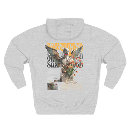 Angel Statue Graphic Hoodie — 'Sanctified, Saved' Vintage Art Streetwear