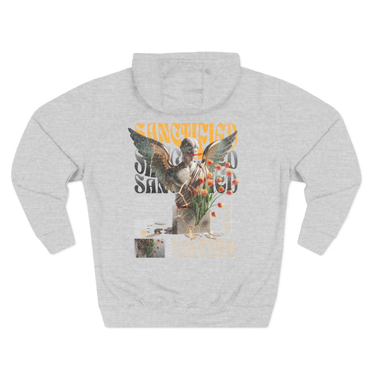 Angel Statue Graphic Hoodie — 'Sanctified, Saved' Vintage Art Streetwear