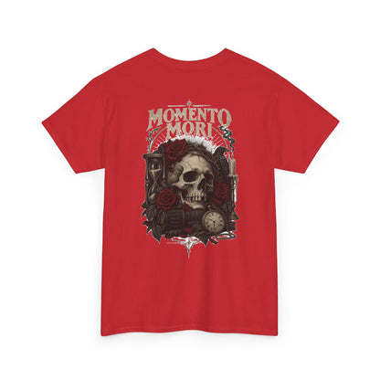Momento Mori Skull Tee — Gothic Skull, Roses & Hourglass Graphic T-Shirt
