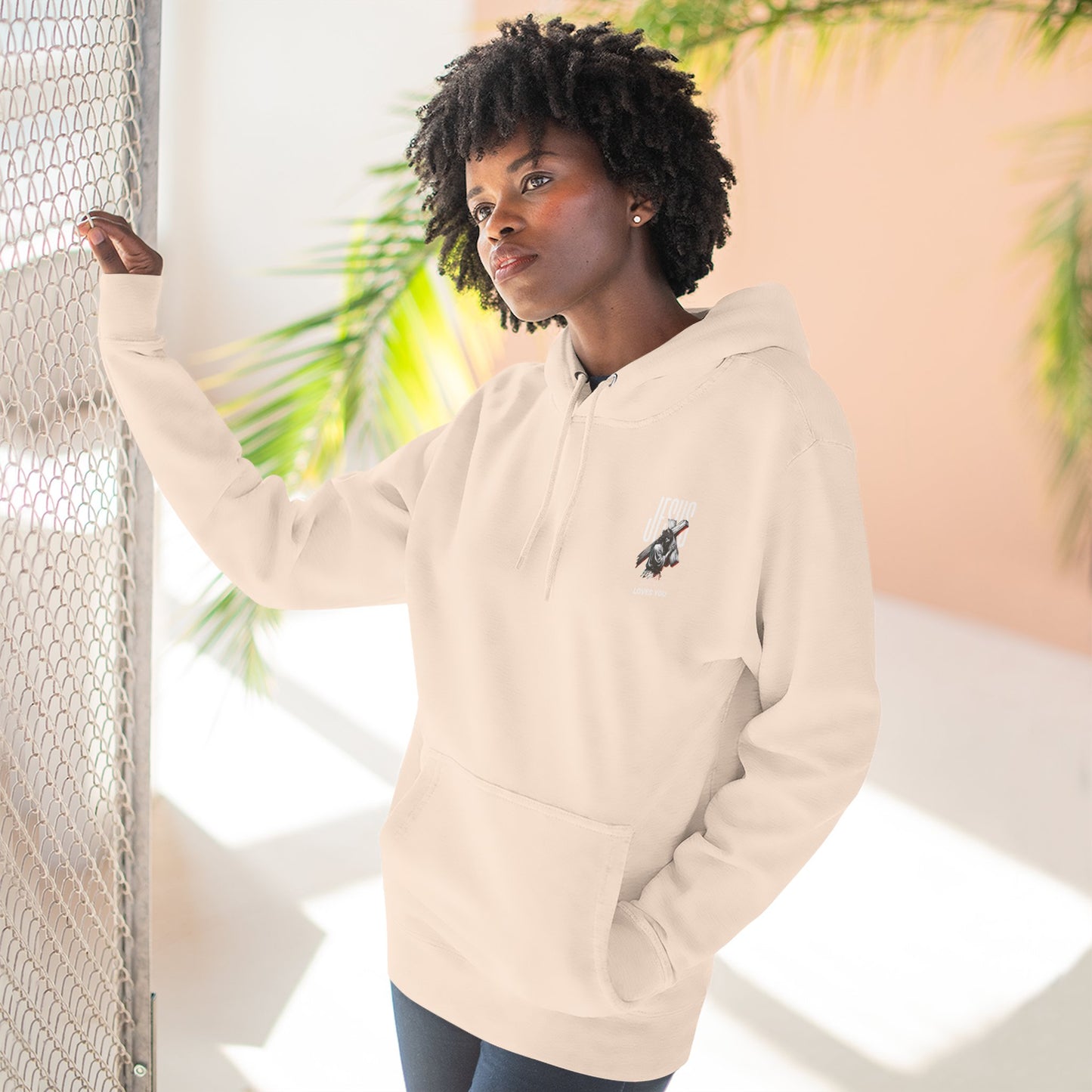 Angel Statue Graphic Hoodie — 'Sanctified, Saved' Vintage Art Streetwear