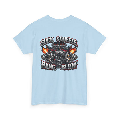 Engine V8 Graphic Tee — "Suck Squeeze Bang Blow"