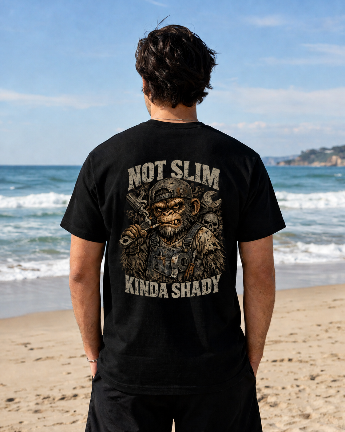 Graphic Tee - "Not Slim Kinda Shady" Vintage Monkey Skull Design