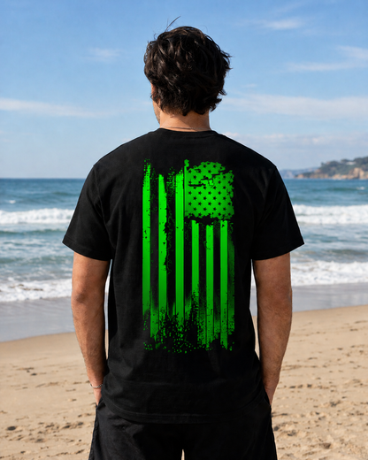 T-Shirt — Green US Flag