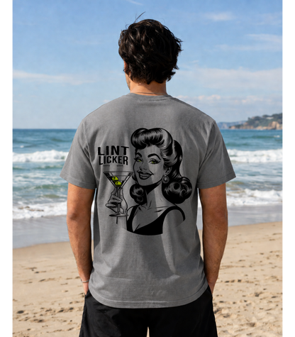 T-Shirt — 'Lint Licker' Retro Pinup Tee (Vintage Cocktail Graphic)