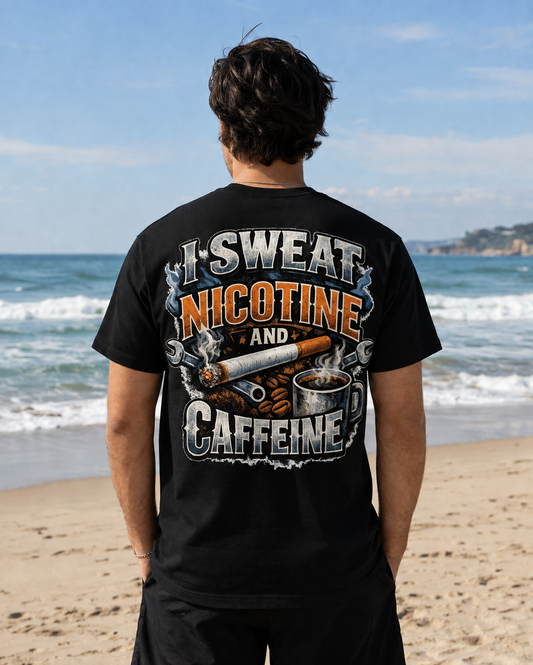 Nicotine and Caffeine Graphic Tee
