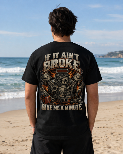 'If It Ain't Broke Give Me A Minute' Vintage Engine Tee