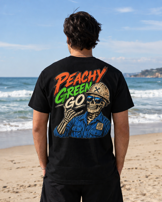 'Peachy Green Go' Skeleton Tee