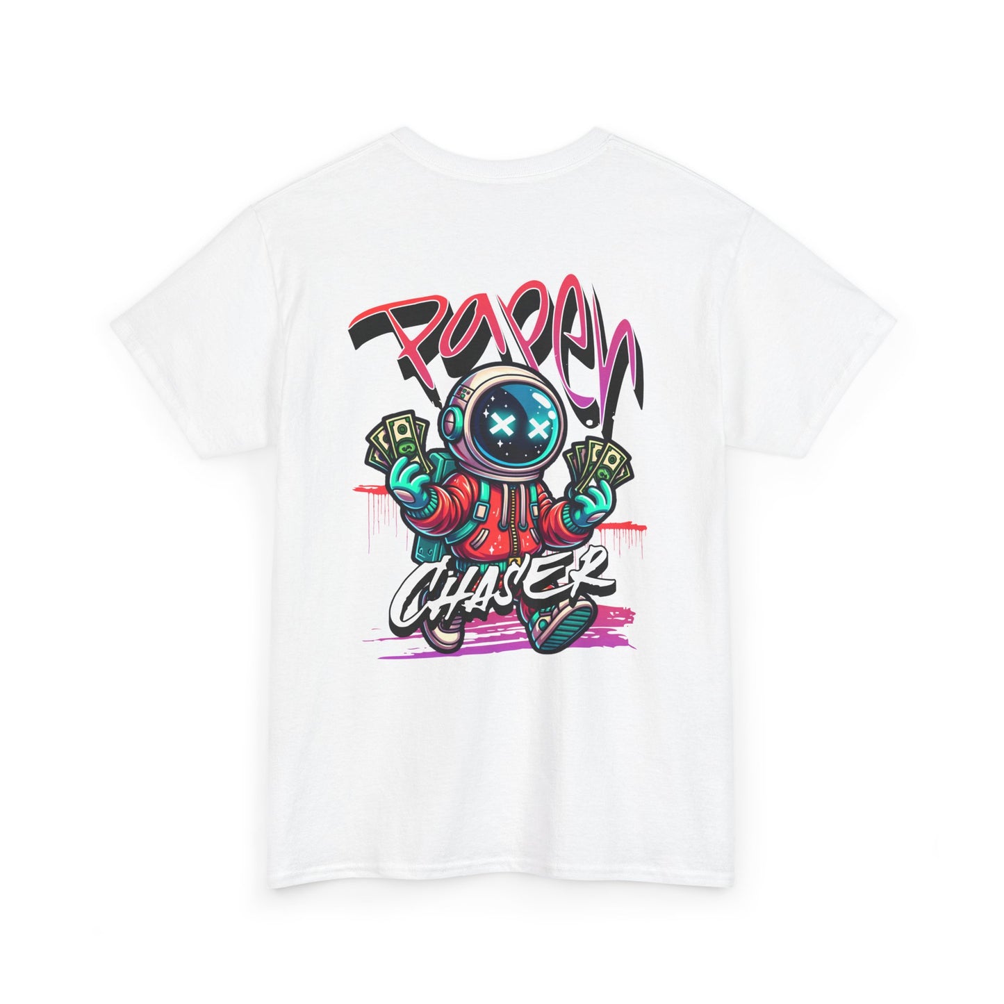Paper Chaser Tee — Retro Gamer Astronaut Streetwear T‑Shirt