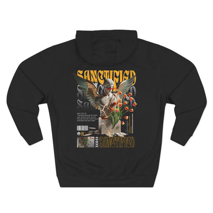Angel Statue Graphic Hoodie — 'Sanctified, Saved' Vintage Art Streetwear