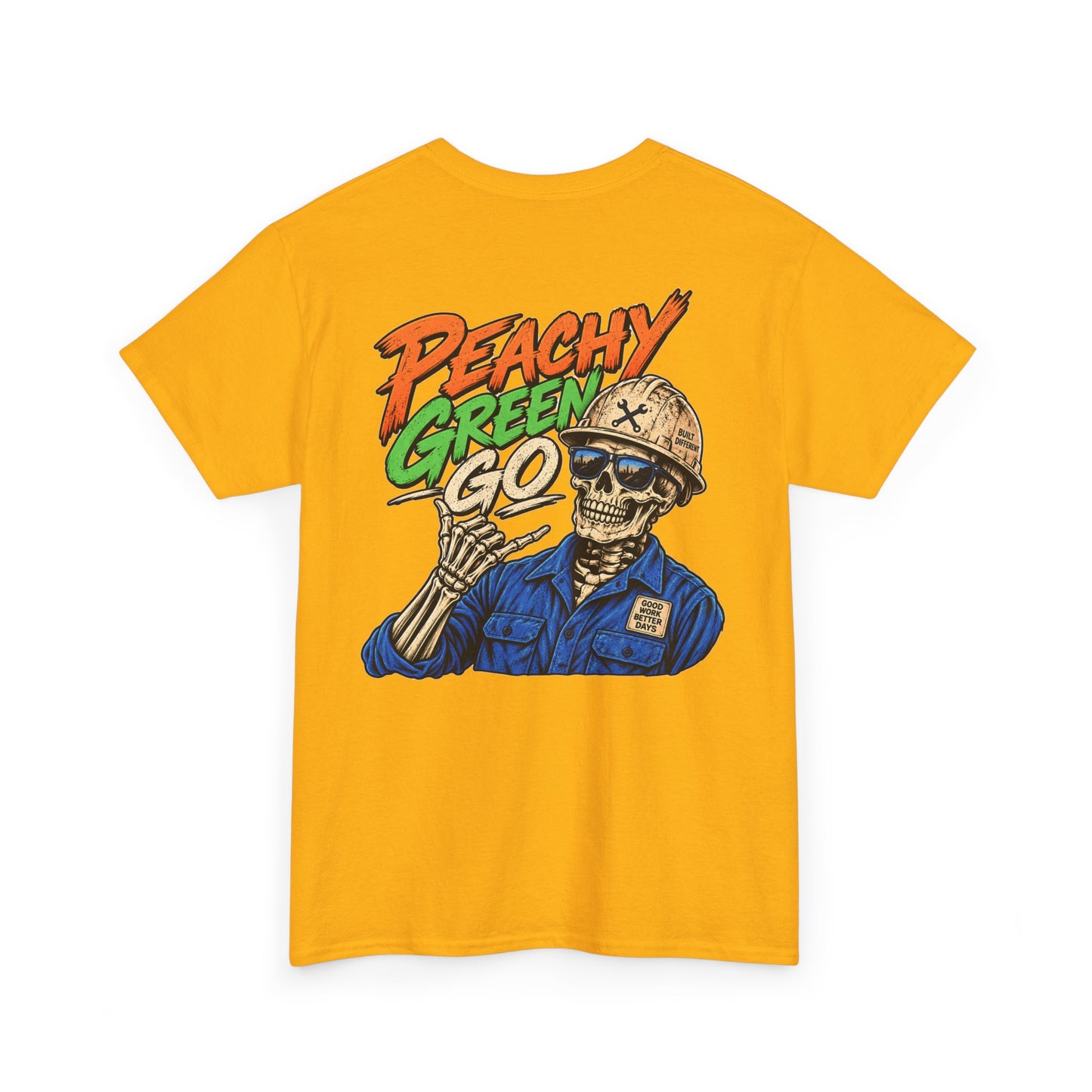 'Peachy Green Go' Skeleton Tee