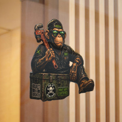 Maintenance Monkey Die-Cut Sticker