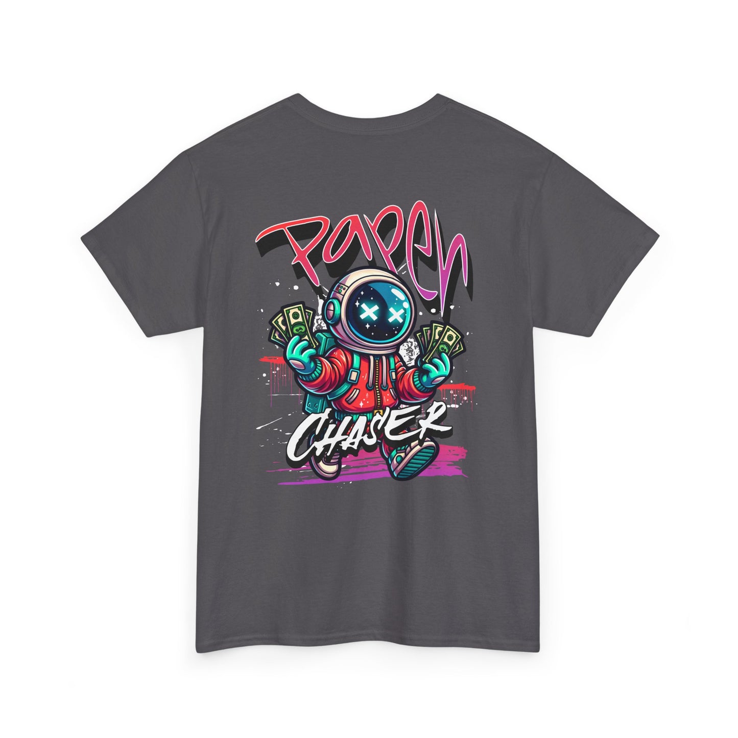 Paper Chaser Tee — Retro Gamer Astronaut Streetwear T‑Shirt